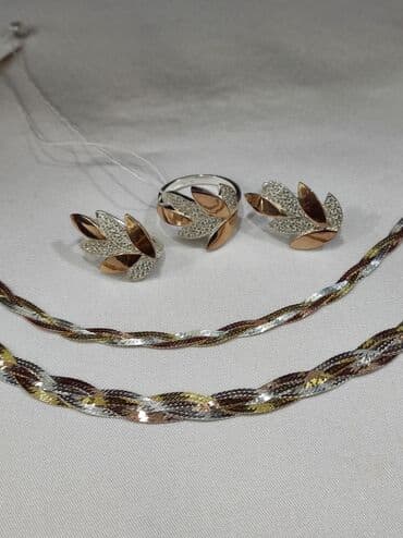 свадебные платья от производителя: Серебряный Набор+ Браслет Серебро с напылением золото 925 Размеры — 9