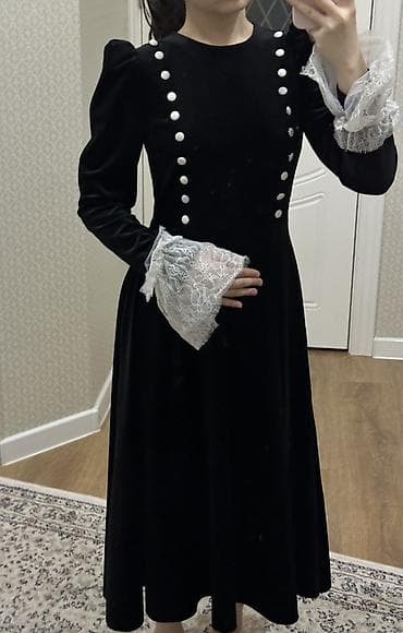 топ из бархата: Вечернее платье, Длинная модель, С рукавами, M — 2