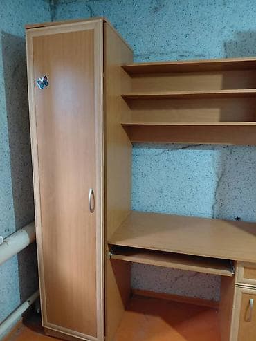 письменные столы для двоих: Угловой рабочий комплекс: письменный стол с надстройкой и двумя — 6