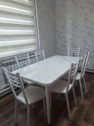dinner table: Кухонный стол и стул, цвет - Белый — 1