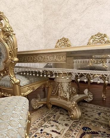 Эмерек: Конок бөлмөсү үчүн үстөл жана отургуч, Колдонулган, Өзү алып кетүү, Акысыз жеткирүү, Акылуу жеткирүү, түсү - Алтын — 4