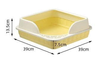 лоток для кота: Лоток для кошек с бортиками и совком - Размеры: 39 × 39 × 13,5 см; — 2