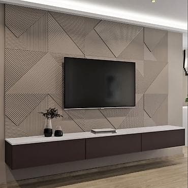cтенка: Тв зона / Тв тумба на зазказ от 15 000 сом/м² | 3D проект бесплатно! — 1
