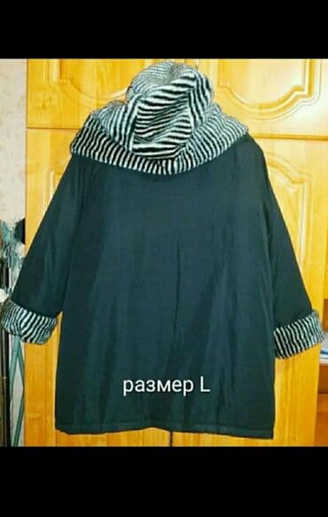 шерстяные кофты женские больших размеров: Женский пуховик с капюшоном, размер L. - Цвет: чёрный. - Отделка — 3