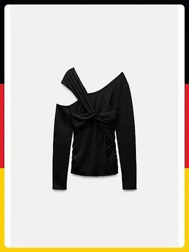 zara брюки: Топ, Трикотаж, Ассиметричная модель, Б/у, S — 3