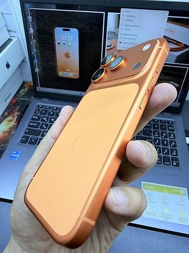 камуфляж зимний: IPhone 17 Pro, Б/у, 256 ГБ, Оранжевый, Защитное стекло, Чехол, 100 % — 5