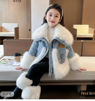 кастюм шим детский: Детская зимняя куртка с искусственным мехом, нам стал мал. В подарок — 1