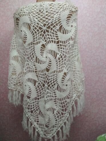 Блузки: Пончо, Классика, Зима, Пряжа, Вязаная модель — 4