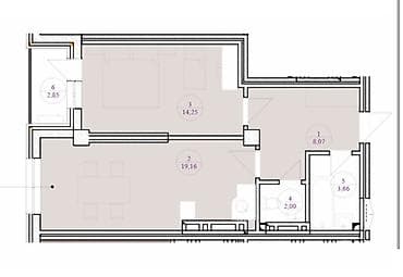 2 комнаты, 49 м², Элитка, 10 этаж, ПСО (под самоотделку)