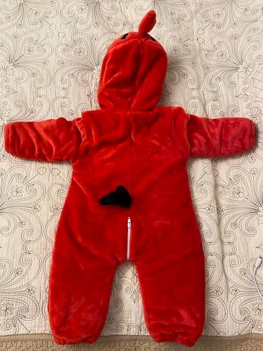 детская одежда для девочек и мальчиков: Боди, цвет - Красный, Б/у — 6