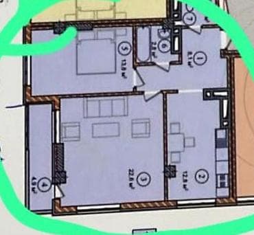 mega hous: 2 комнаты, 67 м², Элитка, 6 этаж, Готовая ПСО (под самоотделку) — 2