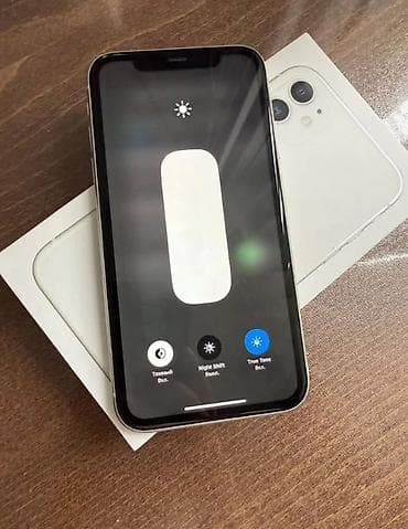 aphone 13: IPhone 11, Б/у, 128 ГБ, Белый, Зарядное устройство, Чехол, Кабель, 78 % — 2