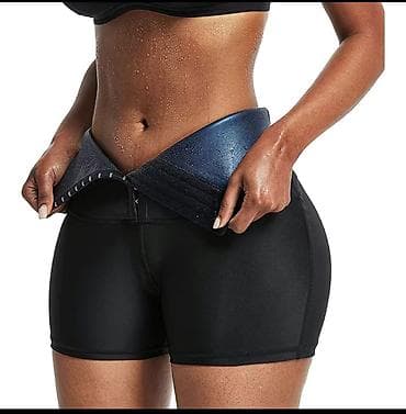 майки для похудения: Спортивные шорты, Облегающая модель, На высокой талии, L, XL — 1