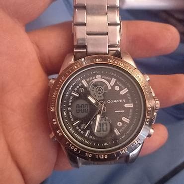 led рюкзак: Часы Quamer аналогово-цифровые - Корпус и браслет из металла, браслет — 4