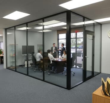 матрица для пескаблок: На заказ Цельностеклянная перегородка, Для офиса, Бронированное стекло — 1