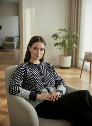 шерстяные кофты женские больших размеров: Универсальная футболка с длинными рукавами, украшенная праздничным — 3