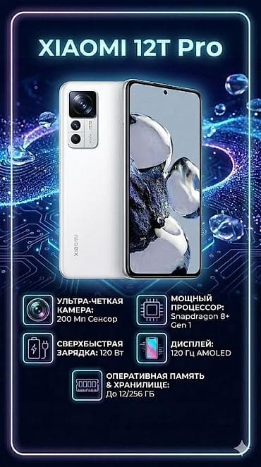 15 iphone: Xiaomi, 12T Pro, Б/у, 256 ГБ, цвет - Серебристый, 2 SIM — 1