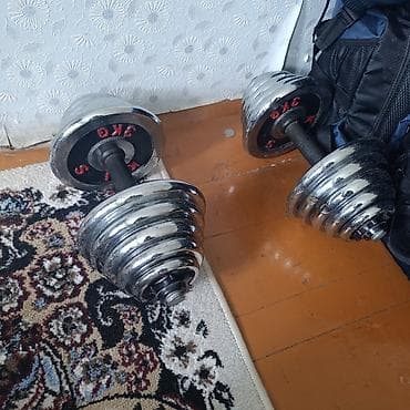 Гантели: Разборные гантели хромированные, пара. - Регулируемый вес за счет — 1