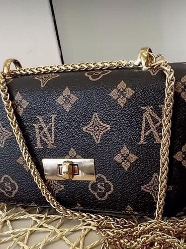 midas 14k цепочка: Сумка через плечо с цепочкой - Материал: фактурная экокожа с — 3