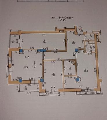 central park бишкек: 3 бөлмө, 125 м², Элитка, 7 кабат, Даяр ПСО (өзү оңдоп түзөтүп бүтүү үчүн) — 9