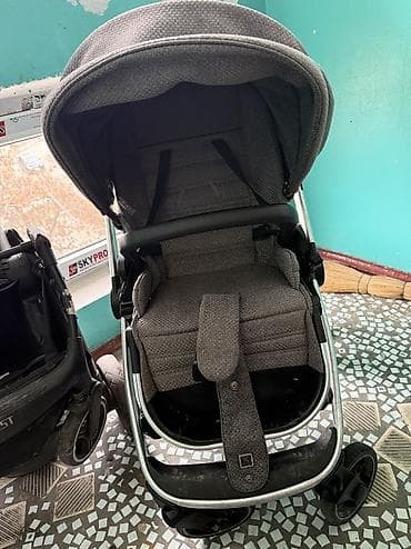 коляски чемодан: Коляска, цвет - Серебристый, Б/у — 4