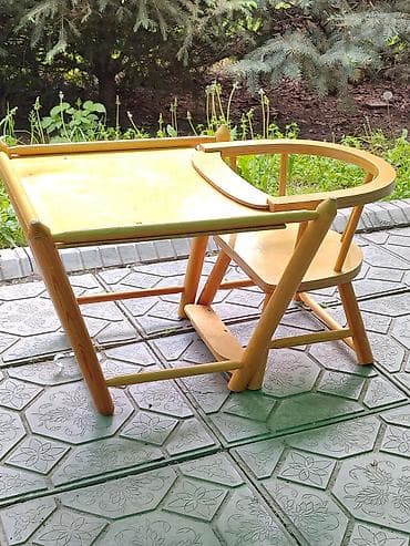 стол и стульчик для ребенка: Детский трансформируемый стульчик-столик из дерева - 2-в-1: высокий — 2