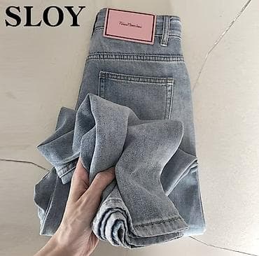 Айымдардын кийими: Широкие джинсы SLOY Размер М - Фасон: свободные прямые штанины с — 4