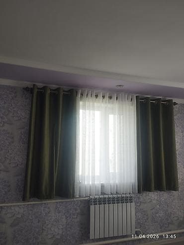 Комплект штор, С тюлем в комплекте, Готовое изделие, Для спальни