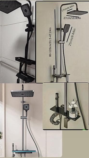 бак на душ: Душевая система с верхним лейкой и ручным душем - Комплектация — 1