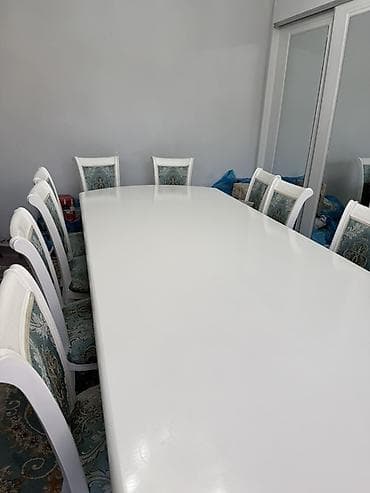 foldable table: Стол и стул для зала, Б/у, Самовывоз, цвет - Белый — 2
