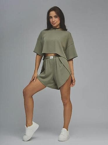 нюд: Костюм с шортами, Топ, Made in KG, Вискоза, S, M, L — 4