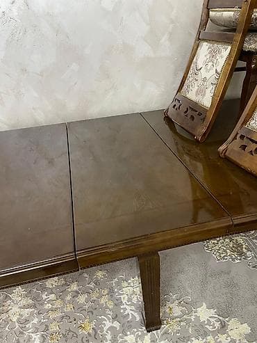 Мебель: Стол и стул для зала, Б/у, Самовывоз, цвет - Коричневый — 3