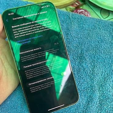ремонт iphone бишкек: IPhone 12 Pro Max, Колдонулган, 256 ГБ, Алтын, Заряддоочу түзүлүш, Коргоочу айнек, Куту, 75 % — 6