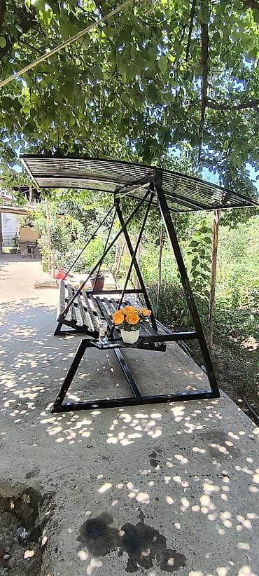 Дом и сад: Садовые качели Металл, Со спинкой, С крышей — 4
