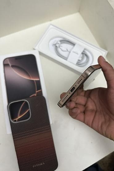 сары булун: IPhone 16 Pro Max, Жаңы, 256 ГБ, Desert Titanium, Куту, 98 % — 5