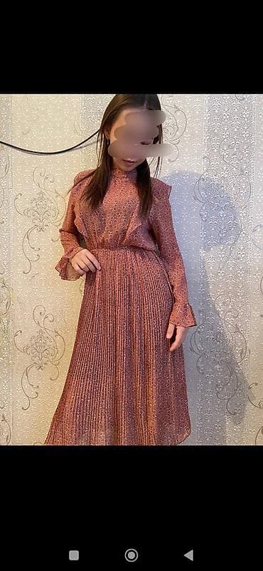 Повседневное платье, Китай, Осень-весна, Средняя модель, Шифон, Платье-рубашка, S