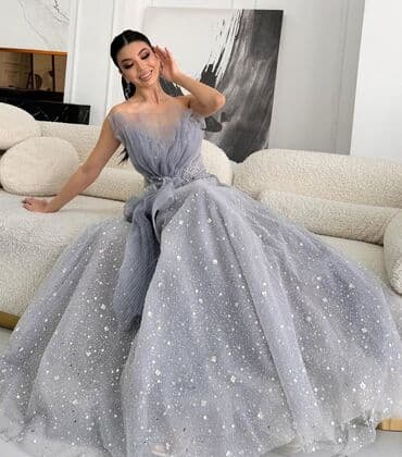 Вечернее платье, Пышное, Длинная модель, Без рукавов, Корсет, Стразы, Камни, M