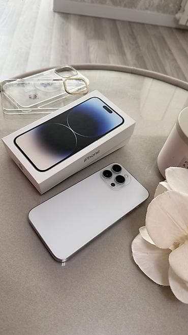 продать айфон на запчасти: IPhone 14 Pro Max, Б/у, 512 ГБ, Серебристый, Зарядное устройство, Защитное стекло, Чехол — 3