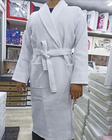домашние халаты больших размеров: Халат, Вафельное полотно, Турция, L — 2