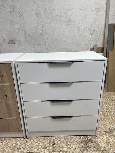 кийим: Кийим үчүн комод, Жаңы, Күзгүсүз, ЛДСП, түсү - Ак, Өзү алып кетүү — 6
