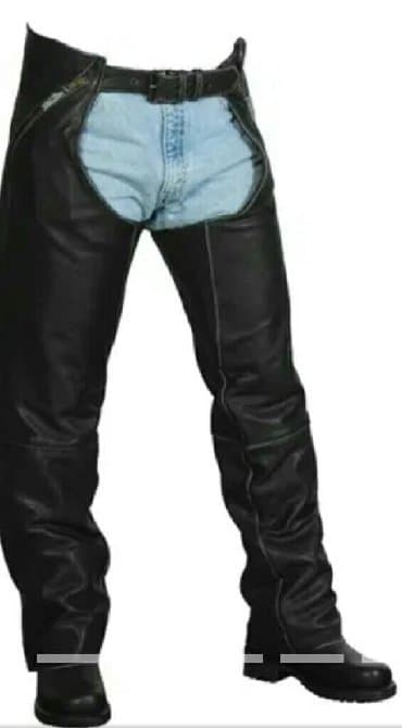 мото одежды: Новые Кожаные (натуральная кожа) мотоштаны-чапы-чапсы-легины-гетры — 5