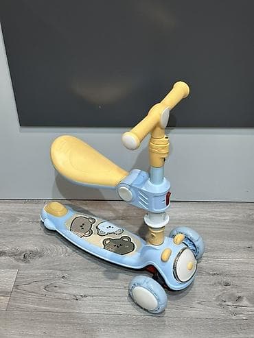 детские самокаты с родительской ручкой: Детский самокат, Трёхколёсный — 4