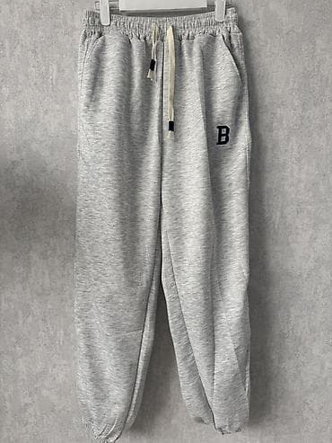 трикотаж брюки: Новые свободные серые спортивные штаны. Размер м/л — 1