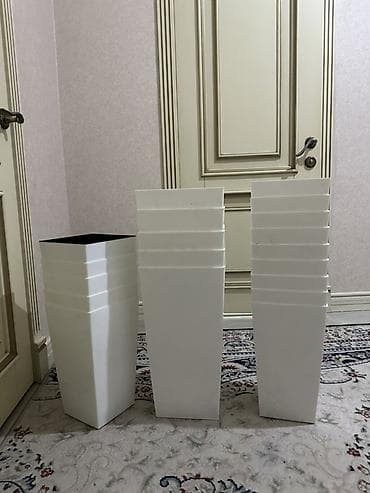 Высокие квадратные кашпо для цветов (набор) Продаю кашпо (горшки для