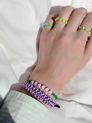 летние мокасины: Браслет, Текстиль, Унисекс, Новый — 4