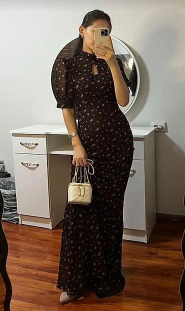 Личные вещи: Вечернее платье, Русалка, Длинная модель, С рукавами, M — 1