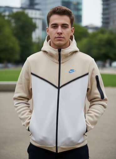 купить форму повара недорого бишкек: Мужская толстовка, M, Nike, Б/у, цвет - Бежевый, Самовывоз, Платная доставка — 1