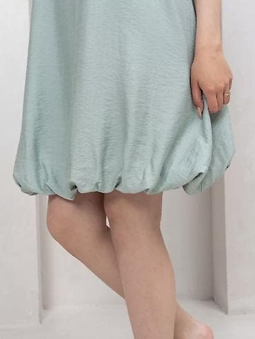 цвет ментола: Повседневное платье, Made in KG, Лето, Короткая модель, Оверсайз, M — 5