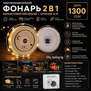 study lamp: Многофункциональный фонарь 2-в-1: кемпинговый светильник + гирлянда 10 — 1