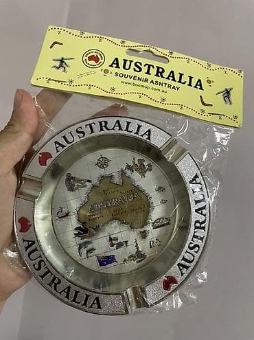 карточку: Сувенирная пепельница Australia - Круглая металлическая пепельница с — 2